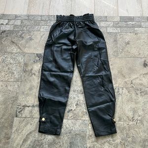 Leather joggers